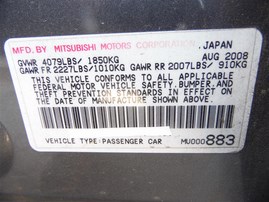 2009 MITSUBISHI LANCER GTS GRAY 2.4 AT 2WD 203988